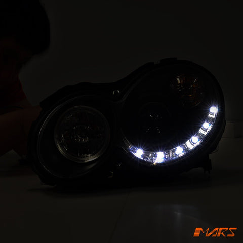 Black LED DRL Projector Head Lights for Mercede - Benz CLK - Class W209 C209 A209 2002 - 2009 - Mars Performance
