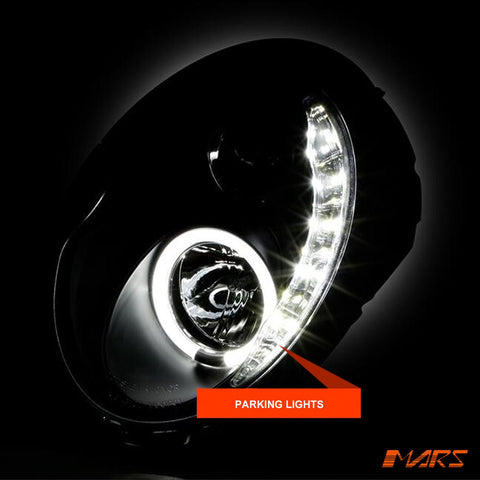 Black LED DRL Projector Head Lights for Mini Cooper R50 & Cooper S R53 2001 - 2006 - Mars Performance