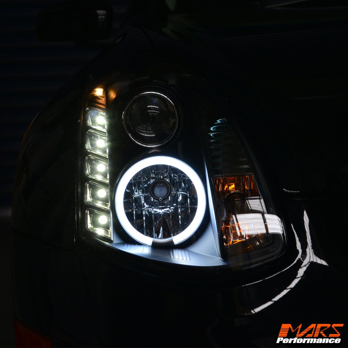 Black LED DRL Projector Head Lights for Nissan & Infiniti G35 V35 Coupe 2003 - 2008 - Mars Performance