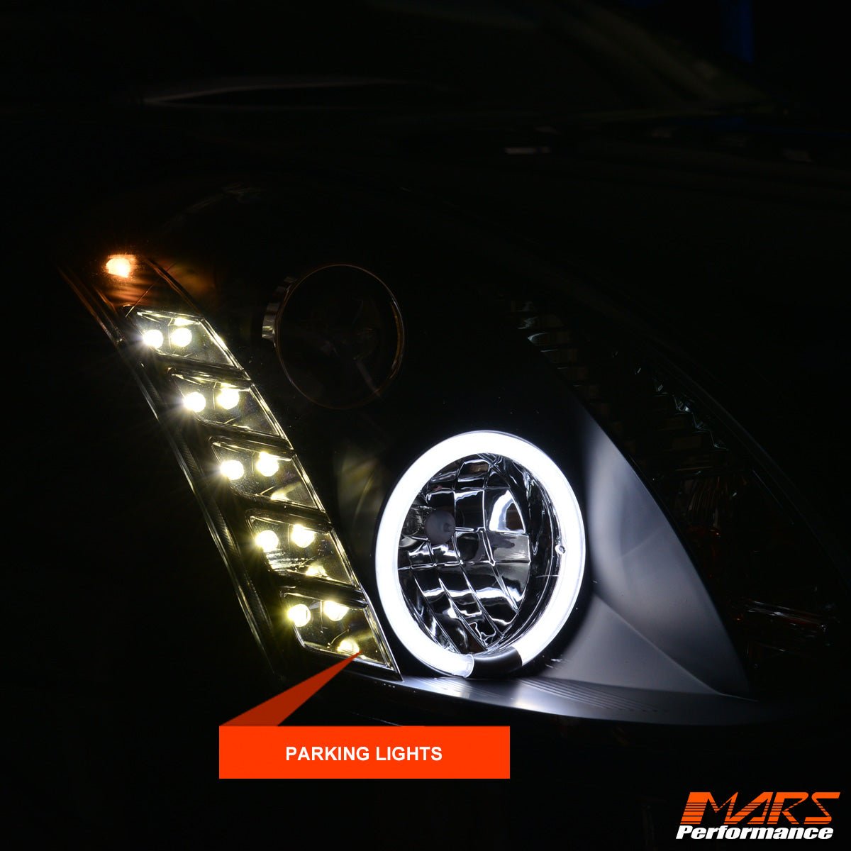 Black LED DRL Projector Head Lights for Nissan & Infiniti G35 V35 Coupe 2003 - 2008 - Mars Performance