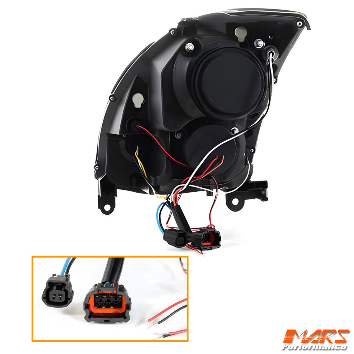 Black LED DRL Projector Head Lights for Nissan & Infiniti G35 V35 Coupe 2003 - 2008 - Mars Performance