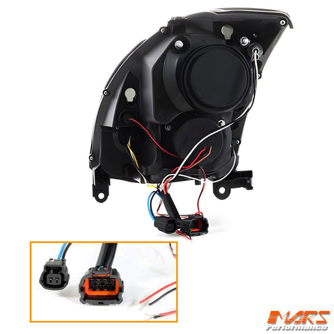 Black LED DRL Projector Head Lights for Nissan & Infiniti G35 V35 Coupe 2003 - 2008 - Mars Performance