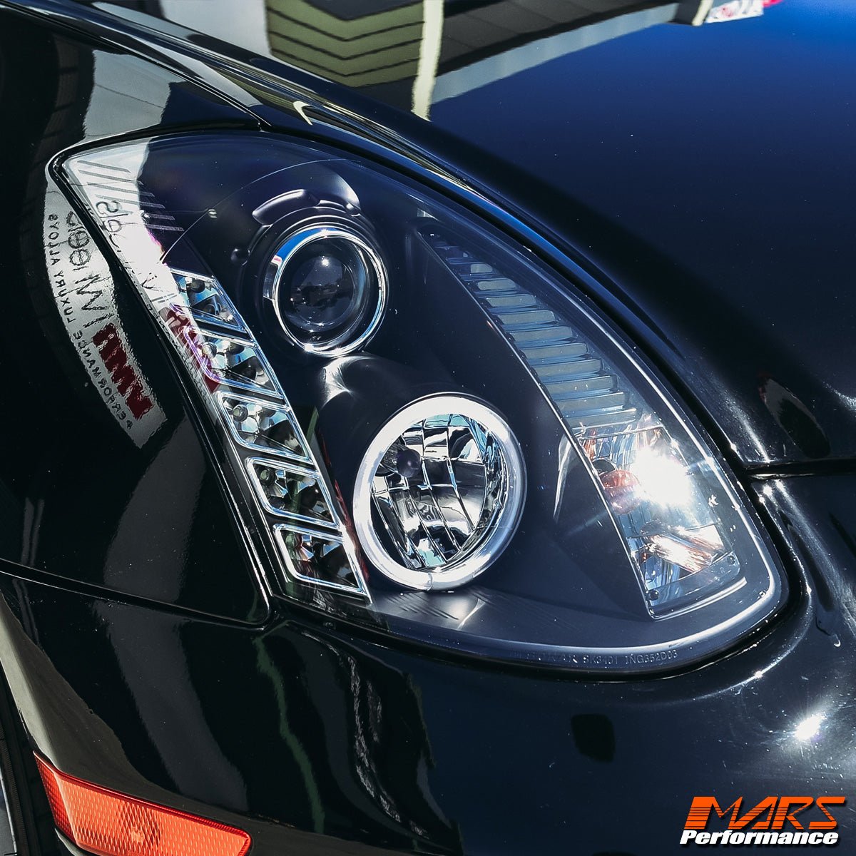 Black LED DRL Projector Head Lights for Nissan & Infiniti G35 V35 Coupe 2003 - 2008 - Mars Performance