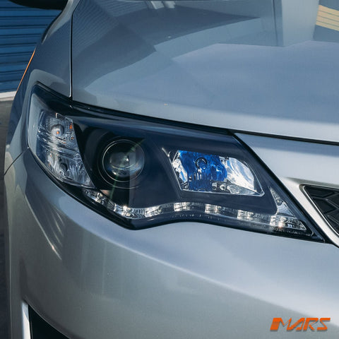 Black LED DRL Projector Head Lights for Toyota Camry 2012 - 2015 - Mars Performance