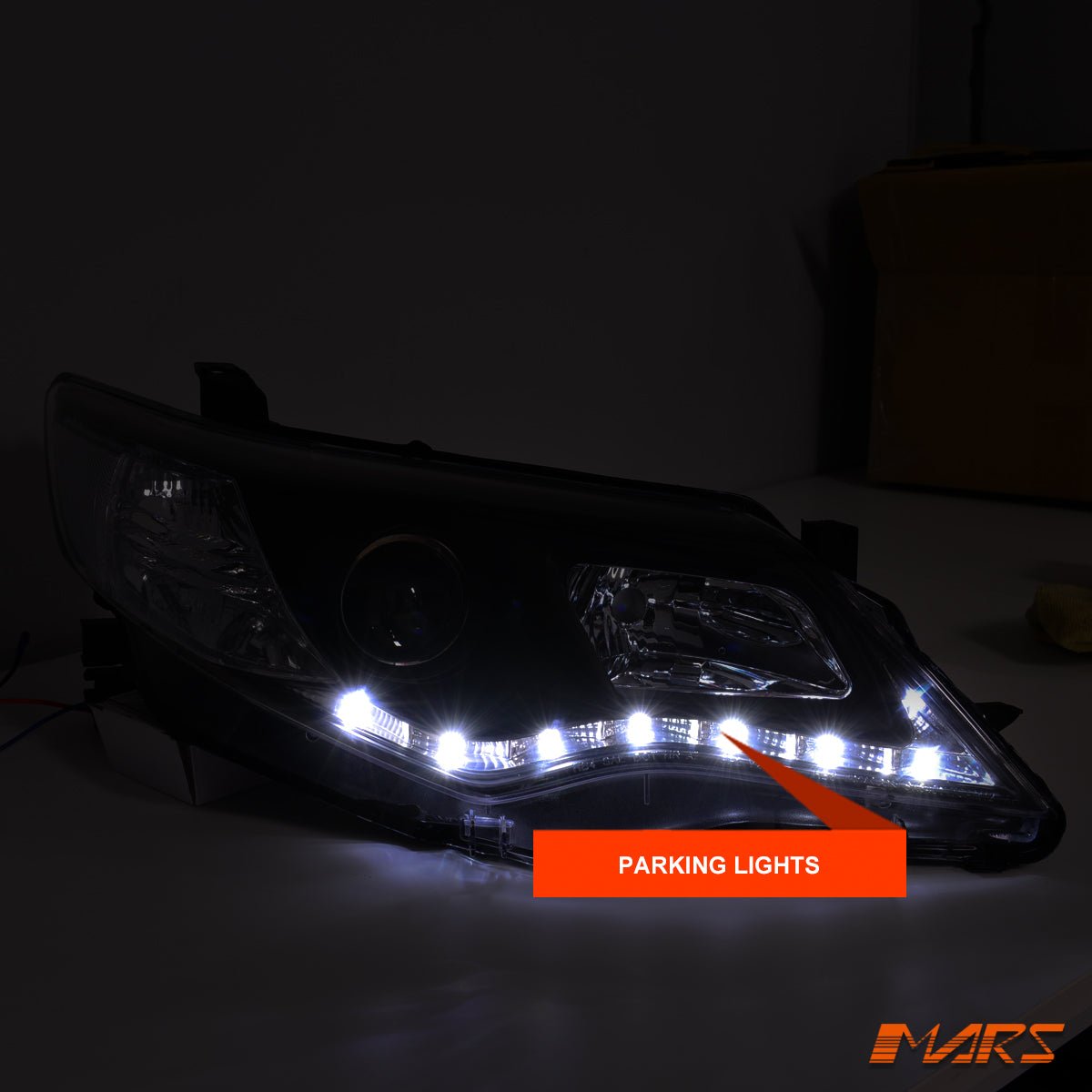 Black LED DRL Projector Head Lights for Toyota Camry 2012 - 2015 - Mars Performance