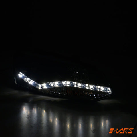 Black LED DRL Projector Head Lights for VolksWagen VW POLO 6R 2010 - 2016 - Mars Performance