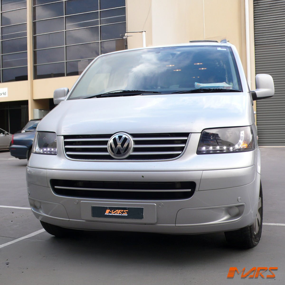 Black LED DRL Projector Head Lights for VolksWagen VW Transporter & Multivan T5 2004 - 2010 - Mars Performance