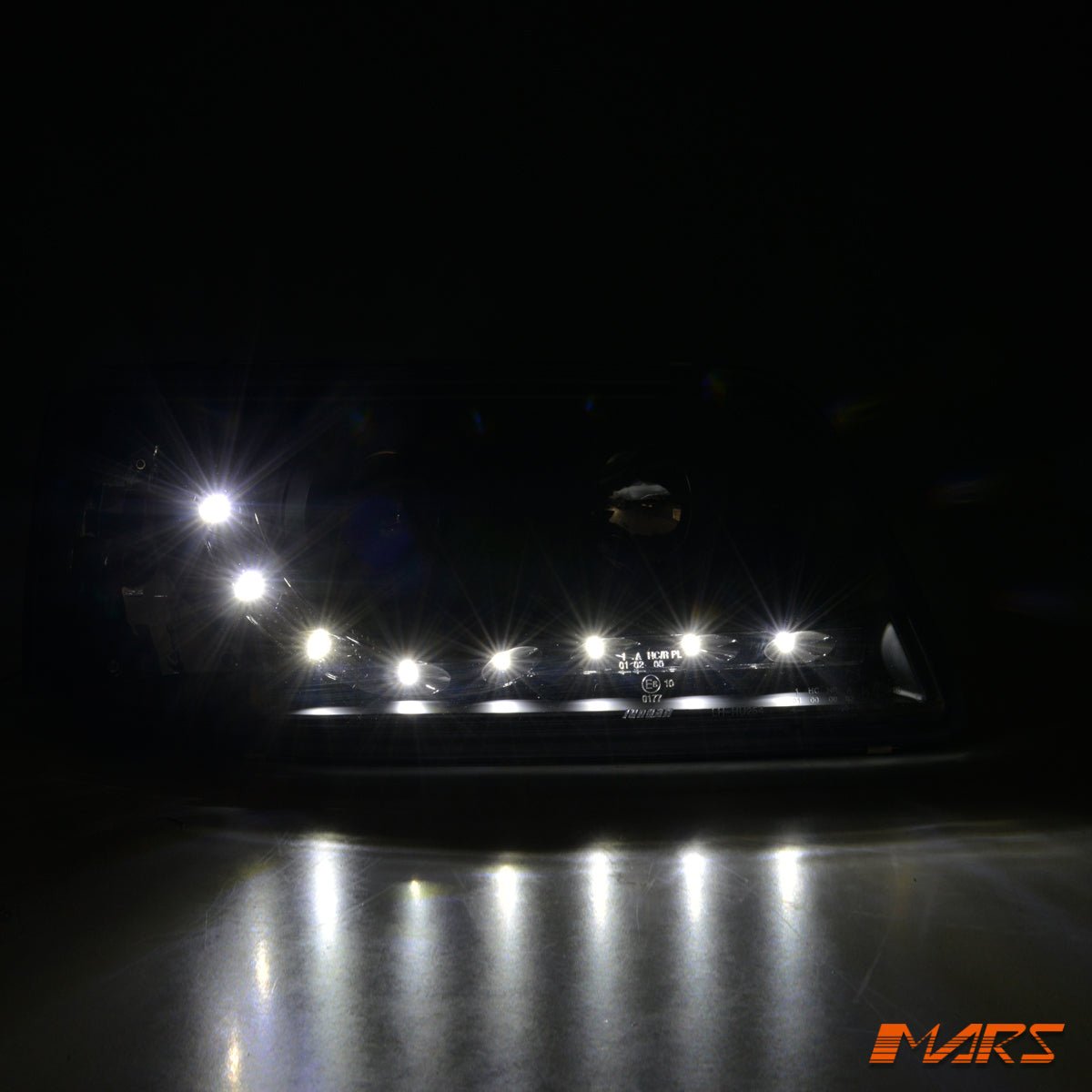 Black LED DRL Projector Head Lights for VolksWagen VW Transporter & Multivan T5 2004 - 2010 - Mars Performance