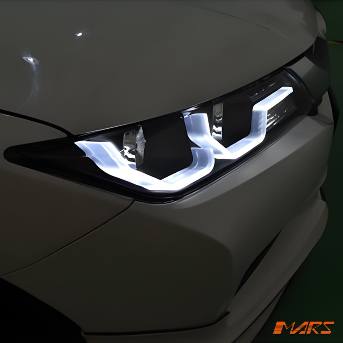 Black LED DRL Projector Head Lights with LED indicators for Toyota Corolla 2013 - 2016 Sedan - Mars Performance