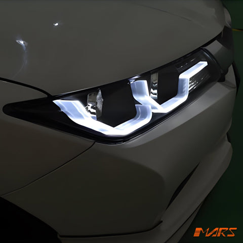 Black LED DRL Projector Head Lights with LED indicators for Toyota Corolla 2013 - 2016 Sedan - Mars Performance