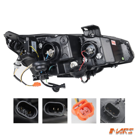 Black LED DRL Projector Head lights with Sequential Indicator for Honda Civic X 2016 - 2022 Sedan & Hatch VTI VTi - L VTi - S - Mars Performance