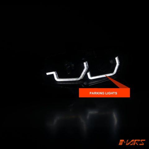 Black LED DRL Projector Head lights with Sequential Indicator for Honda Civic X 2016 - 2022 Sedan & Hatch VTI VTi - L VTi - S - Mars Performance