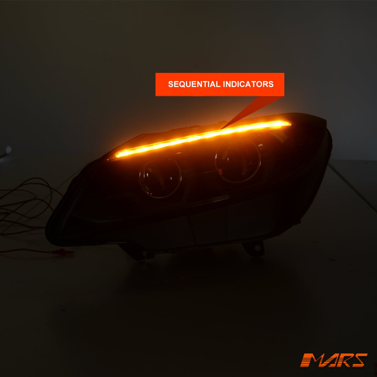Black LED DRL Projector Head Lights with Sequential Indicators for BMW Z4 E89 LCI 2014 - 2016 - Mars Performance