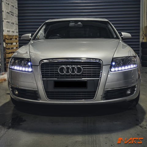 Black LED DRL Style Projector Head Lights for AUDI A6 2004 - 2011 C6 4F - Mars Performance