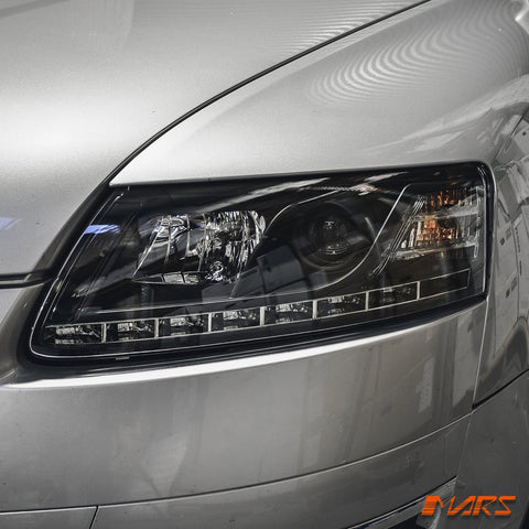 Black LED DRL Style Projector Head Lights for AUDI A6 2004 - 2011 C6 4F - Mars Performance
