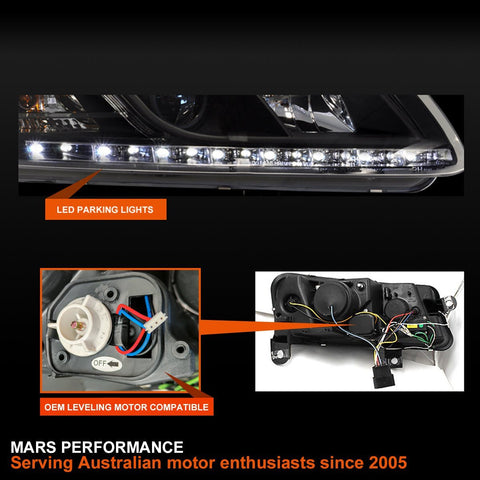 Black LED DRL Style Projector Head Lights for AUDI A6 2004 - 2011 C6 4F - Mars Performance