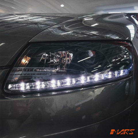 Black LED DRL Style Projector Head Lights for AUDI A6 2004 - 2011 C6 4F - Mars Performance