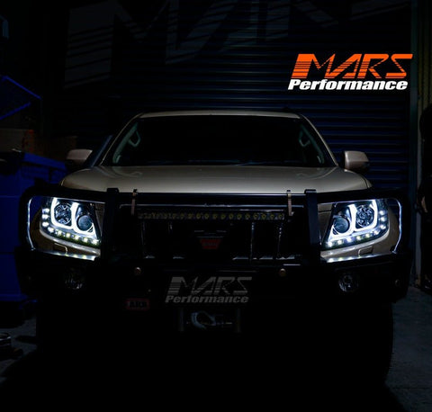 Black LED U Shape DRL Projector Head Lights for Toyota Land - Cruiser Prado 150 Series LC150 FJ150 2009 - 2013 - Mars Performance