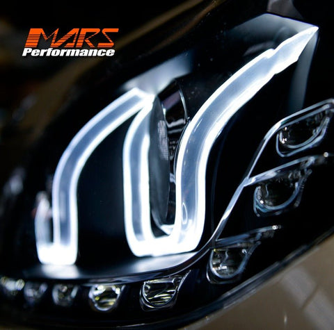 Black LED U Shape DRL Projector Head Lights for Toyota Land - Cruiser Prado 150 Series LC150 FJ150 2009 - 2013 - Mars Performance