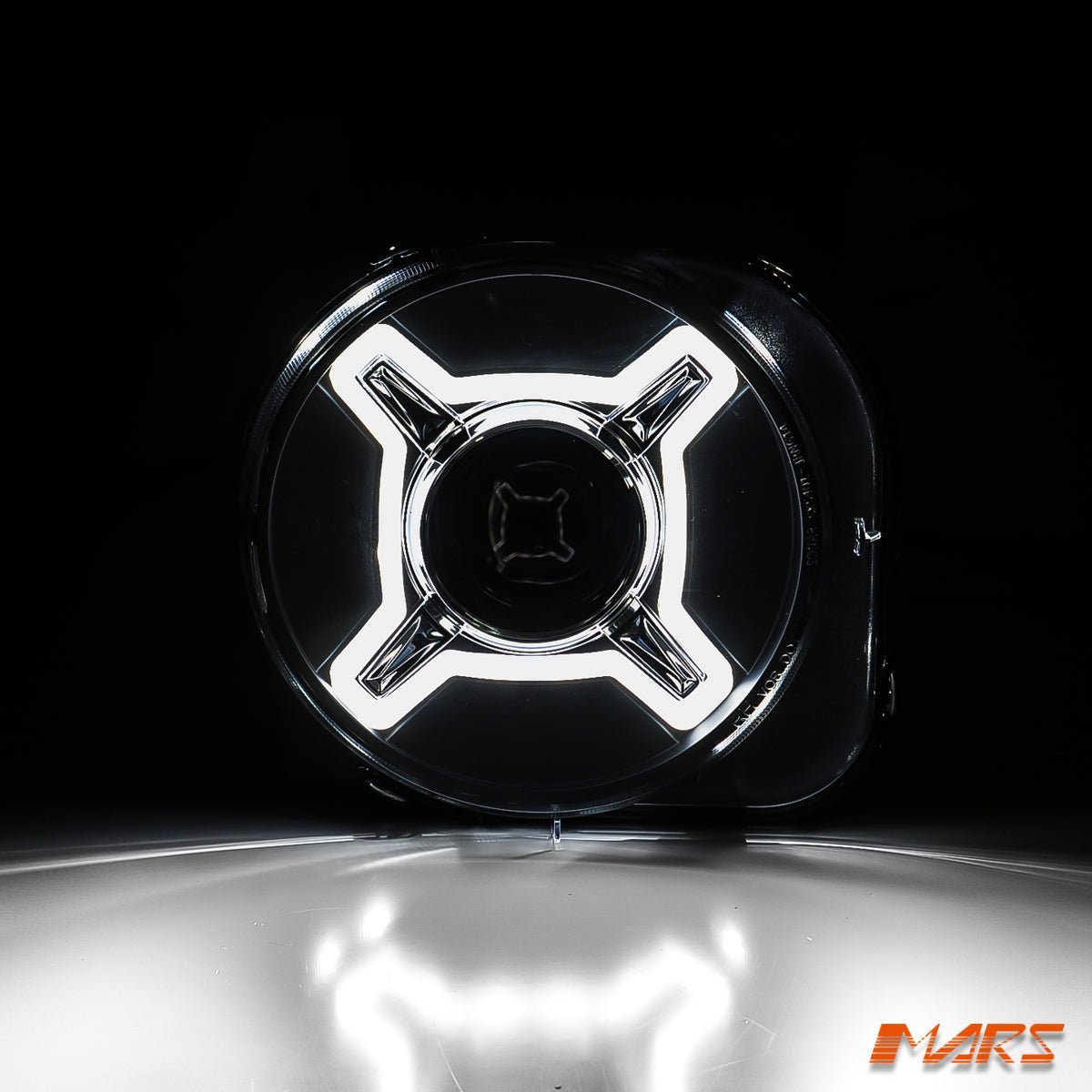 Black LED X Shape DRL Dual beam Projector Head Lights for JEEP Renegade BU 2015 - 2018 - Mars Performance