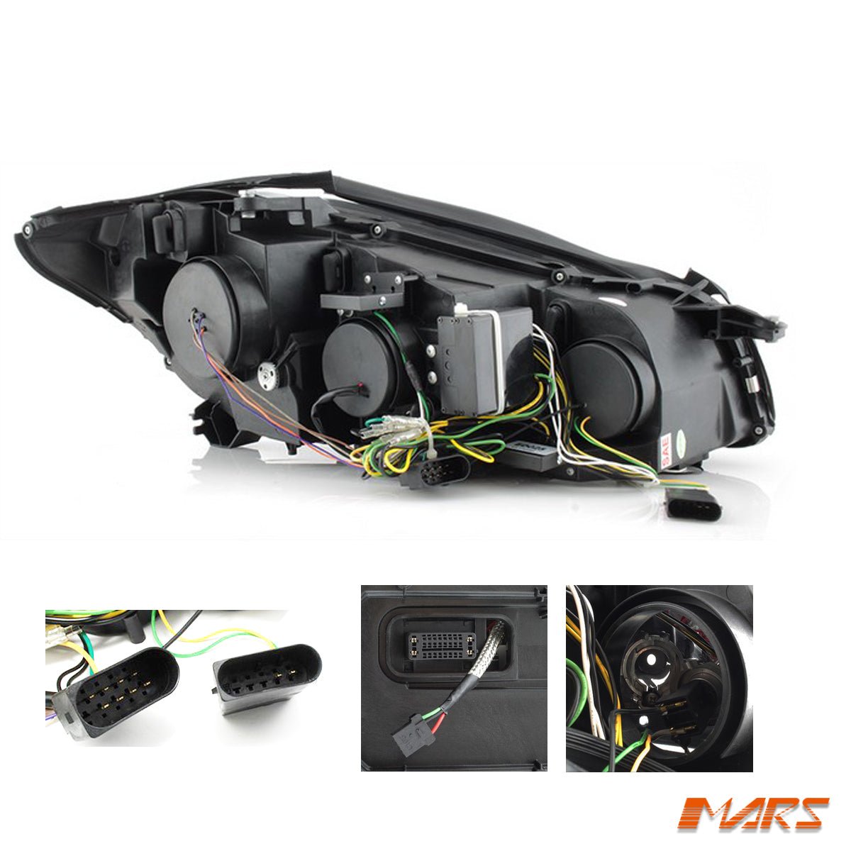 Black S65 AMG Style DRL LED Projector Head Lights with LED Indicators for Mercedes - Benz S - Class W221 Sedan 2006 - 2009 - Mars Performance