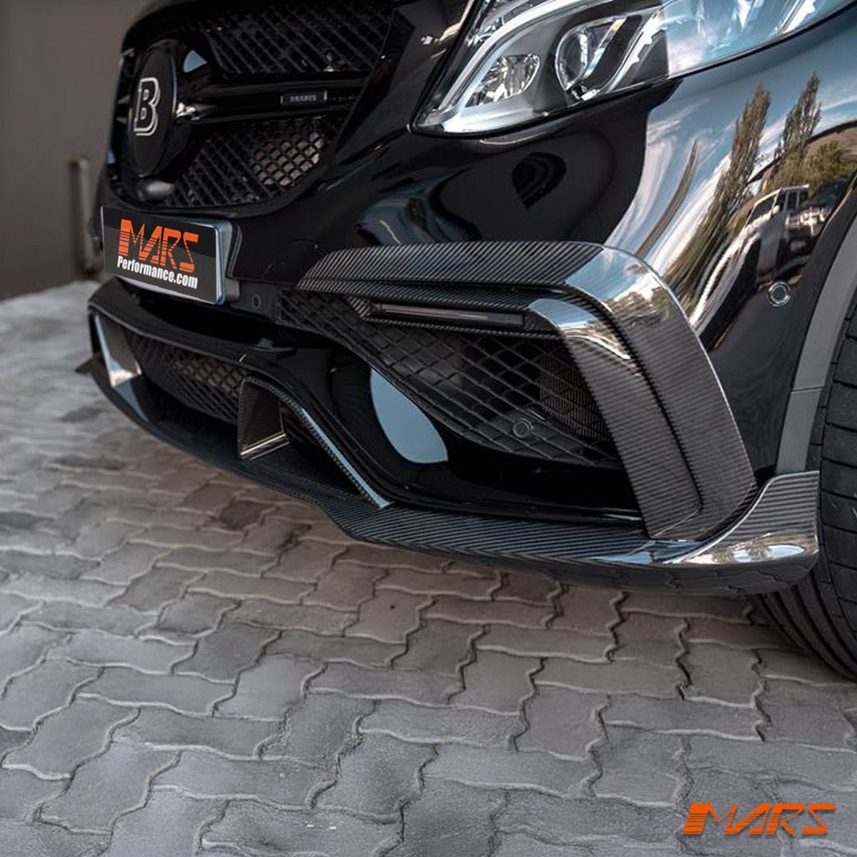 Brabus Style Carbon Fibre Front Bumper Bar Lip Spoiler Bodykit for Mercedes - Benz GLE Class W166 & C292 GLE63 AMG 2015 - 2019 - Mars Performance