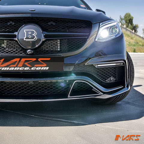 Brabus Style Carbon Fibre Front Bumper Bar Lip Spoiler Bodykit for Mercedes - Benz GLE Class W166 & C292 GLE63 AMG 2015 - 2019 - Mars Performance