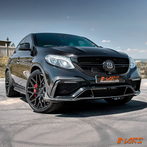 Brabus Style Carbon Fibre Front Bumper Bar Lip Spoiler Bodykit for Mercedes - Benz GLE Class W166 & C292 GLE63 AMG 2015 - 2019 - Mars Performance