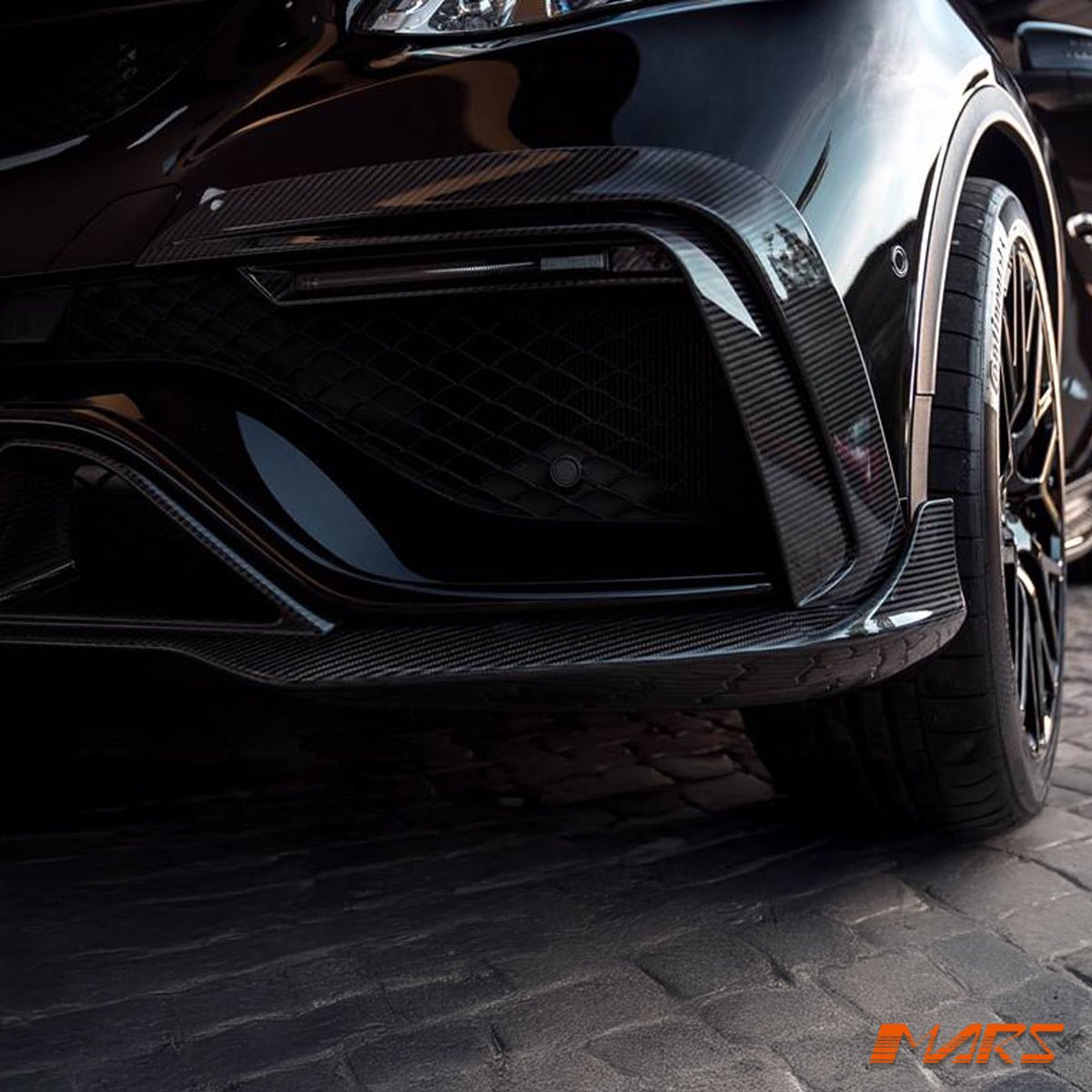 Brabus Style Carbon Fibre Front Bumper Bar Lip Spoiler Bodykit for Mercedes - Benz GLE Class W166 & C292 GLE63 AMG 2015 - 2019 - Mars Performance