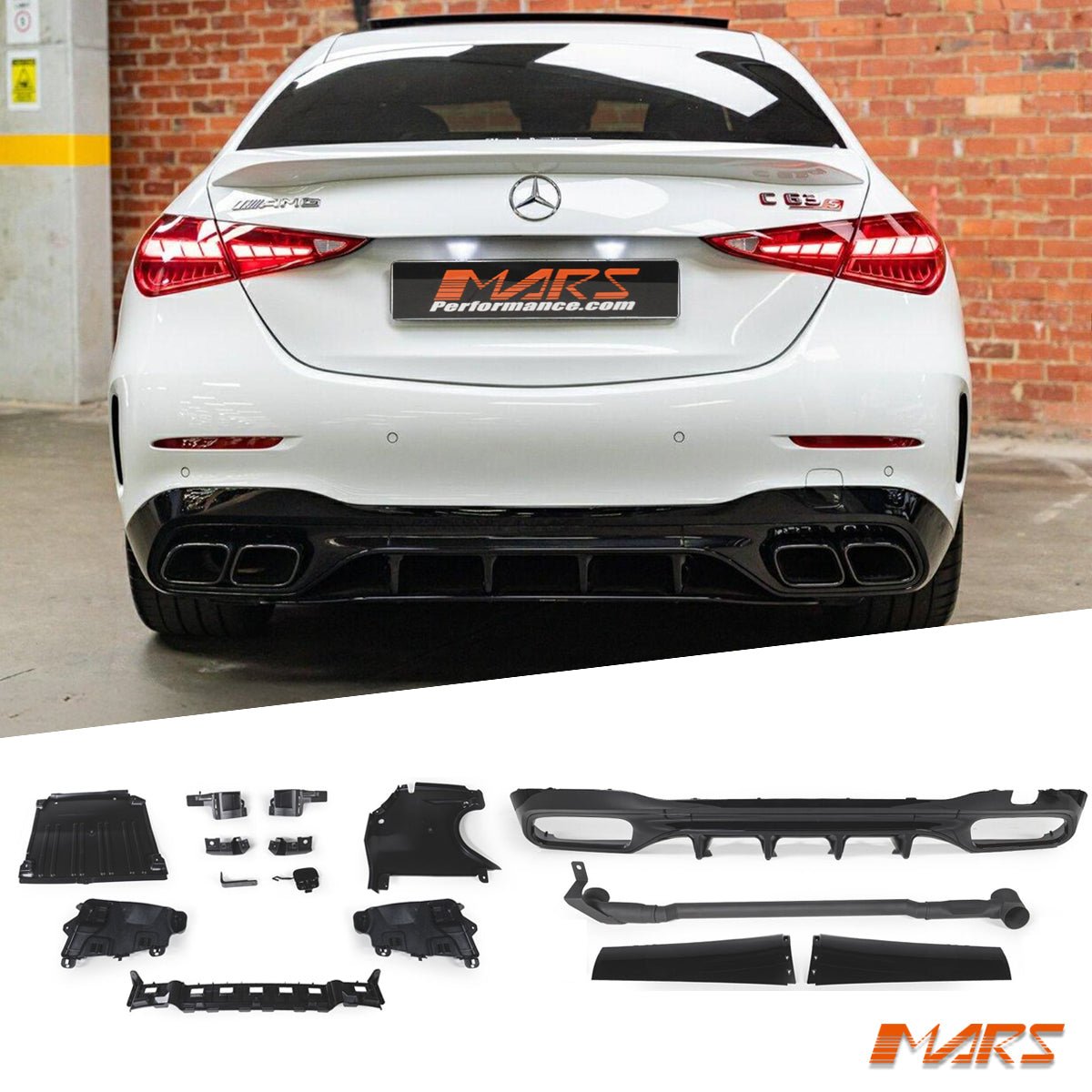 C63 Rear Diffuser Bodykit for Benz C-Class W206 AMG Bumper & C43 22-25 ...