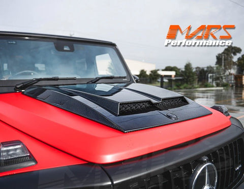 Carbon Fibre Brabus WideStar Style Bonnet / Hood Top Vent Scoop Bodykit for Mercedes - Benz G - Class W464 W463A & AMG G55 G63 - Mars Performance