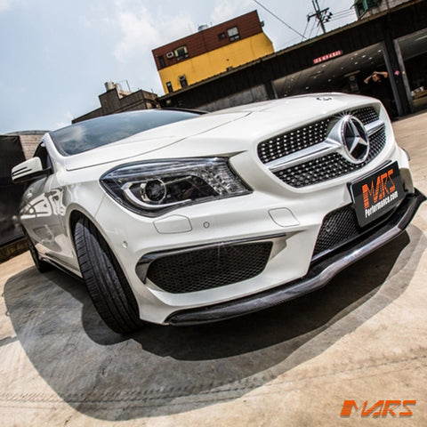 Carbon Fibre Front bumper bar Lip Spoiler cover Trim for Mercedes - Benz CLA - Class C117 X117 CLA45 AMG 13 - 16 - Mars Performance