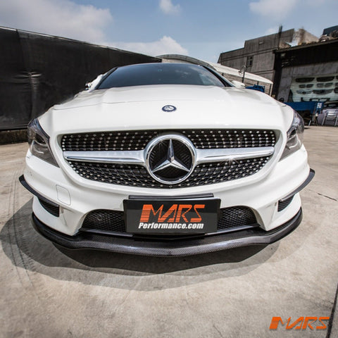 Carbon Fibre Front bumper bar Lip Spoiler cover Trim for Mercedes - Benz CLA - Class C117 X117 CLA45 AMG 13 - 16 - Mars Performance