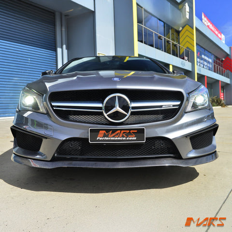 Carbon Fibre Front bumper bar Lip Spoiler cover Trim for Mercedes - Benz CLA - Class C117 X117 CLA45 AMG 13 - 16 - Mars Performance