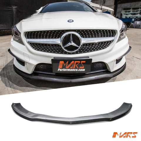 Carbon Fibre Front bumper bar Lip Spoiler cover Trim for Mercedes - Benz CLA - Class C117 X117 CLA45 AMG 13 - 16 - Mars Performance