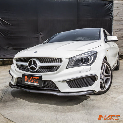 Carbon Fibre Front bumper bar Lip Spoiler cover Trim for Mercedes - Benz CLA - Class C117 X117 CLA45 AMG 13 - 16 - Mars Performance