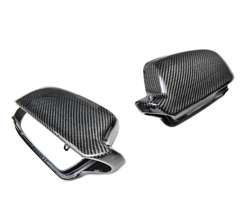 Gloss Carbon Fiber Mirror Caps – For 2014-2020 Audi A3 / S3 With Lane Assist (Pair, Bolt-On)