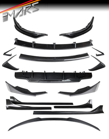 Carbon Print Aero DYNAMIC Bumper Splitters Lip Spoiler & Diffuser BodyKit for Tesla Model 3 2019 - 2023 - Mars Performance