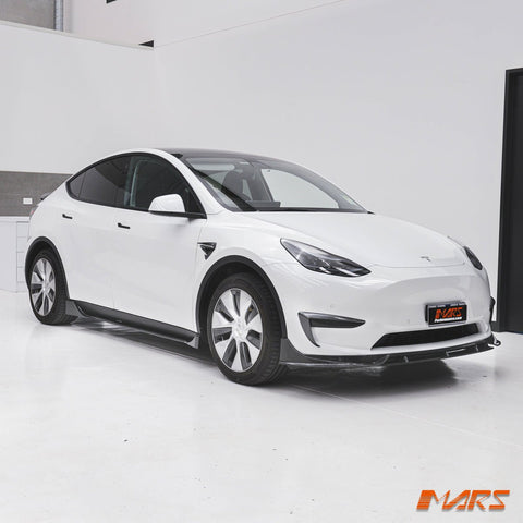 Carbon Print Aero DYNAMIC Lower Front Bumper bar Lip Spoiler BodyKit for Tesla Model Y 2022 - 2024 - Mars Performance