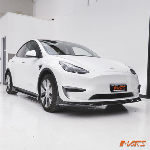 Carbon Print Aero DYNAMIC Lower Front Bumper bar Lip Spoiler BodyKit for Tesla Model Y 2022 - 2024 - Mars Performance