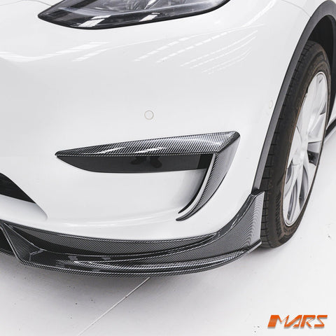 Carbon Print Aero DYNAMIC Lower Front Bumper bar Lip Spoiler BodyKit for Tesla Model Y 2022 - 2024 - Mars Performance