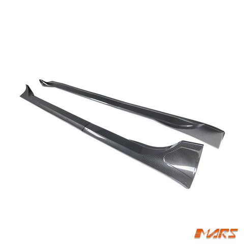 Carbon Print Aero DYNAMIC Lower Side Skirts Lip Spoiler BodyKit for Tesla Model Y 2022 - 2024 - Mars Performance