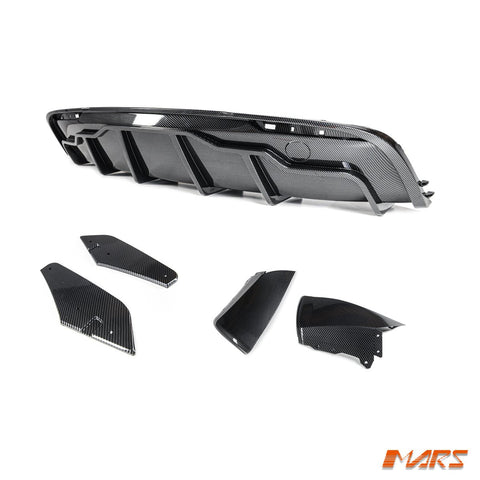 Carbon Print Aero DYNAMIC Rear Bumper Splitters Spoiler & Diffuser BodyKit for Tesla Model Y 2022 - 2024 - Mars Performance