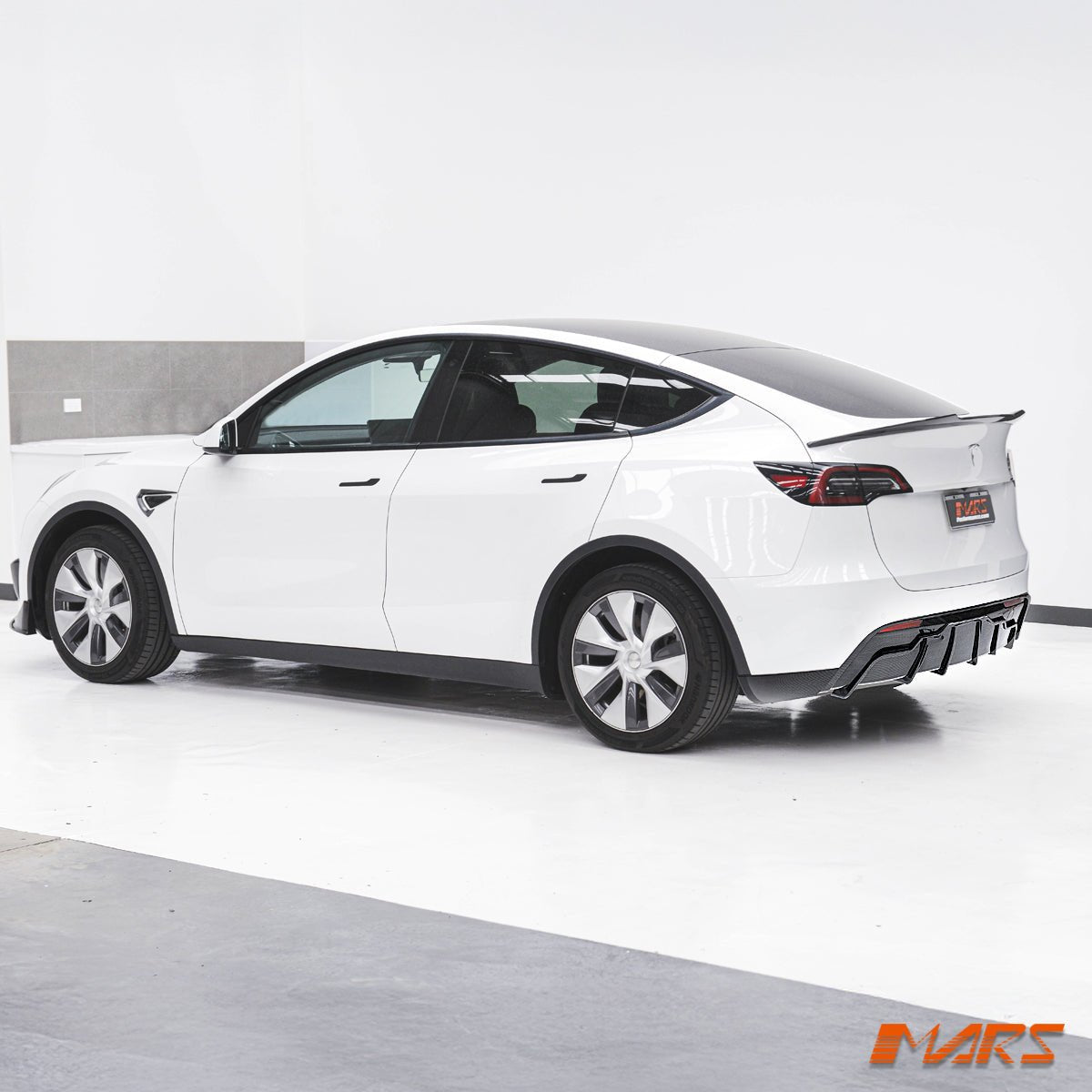 Carbon Print Aero DYNAMIC Rear Bumper Splitters Spoiler & Diffuser BodyKit for Tesla Model Y 2022 - 2024 - Mars Performance