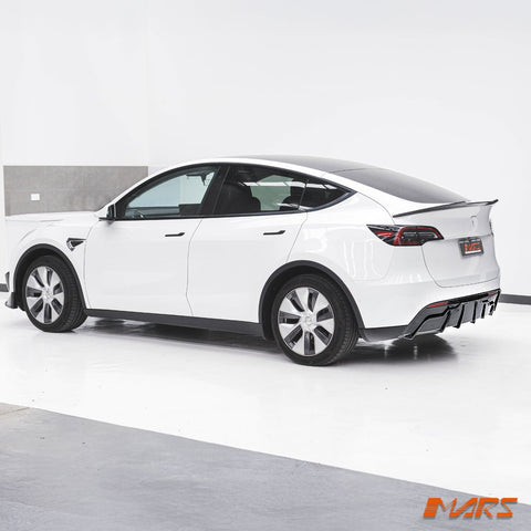 Carbon Print Aero DYNAMIC Rear Bumper Splitters Spoiler & Diffuser BodyKit for Tesla Model Y 2022 - 2024 - Mars Performance