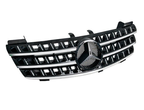 Chrome Black AMG ML63 Style Front Grille for Mercedes - Benz ML - Class W164 06 - 08 - Mars Performance