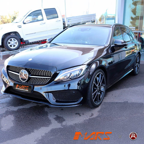 Chrome Black C43 Diamond Star Style Front Bumper Bar Grille for Mercedes - Benz MY15 - MY18 C - Class W205 Sedan & C205 Coupe - Mars Performance