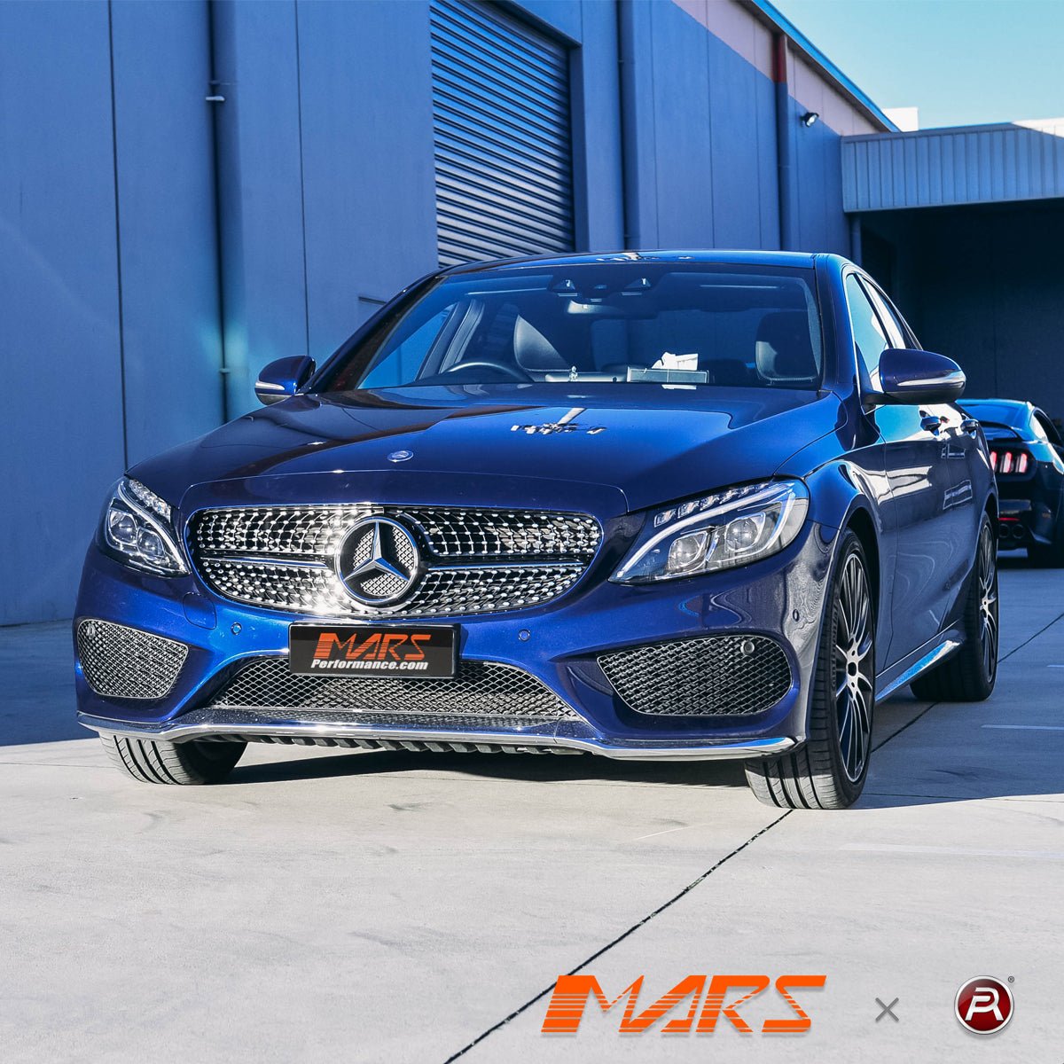 Chrome Black C43 Diamond Star Style Front Bumper Bar Grille for Mercedes - Benz MY15 - MY18 C - Class W205 Sedan & C205 Coupe - Mars Performance
