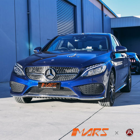 Chrome Black C43 Diamond Star Style Front Bumper Bar Grille for Mercedes - Benz MY15 - MY18 C - Class W205 Sedan & C205 Coupe - Mars Performance