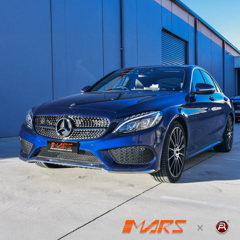 Chrome Black C43 Diamond Star Style Front Bumper Bar Grille for Mercedes - Benz MY15 - MY18 C - Class W205 Sedan & C205 Coupe - Mars Performance